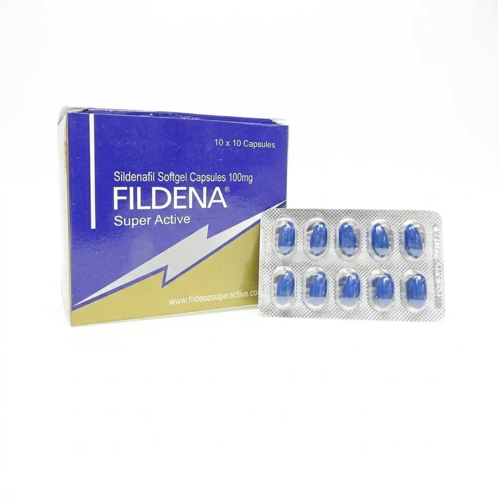 Fildena Super Active 100mg sildenafil softgels packaging