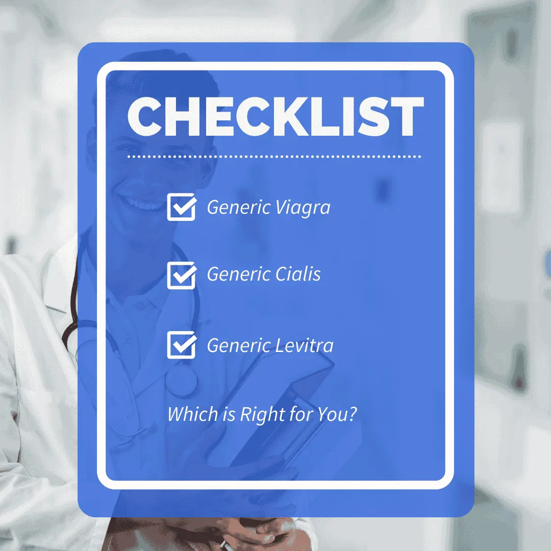 Generic Viagra vs Cialis vs Levitra comparison chart