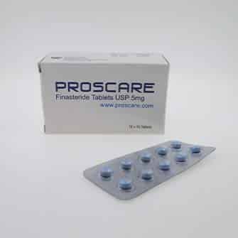 Proscare 5mg tablets and packaging, containing Finasteride for effective hair loss treatment and managing prostate conditions.