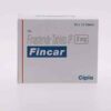 Fincar 5mg tablets and packaging, containing Finasteride for treating male pattern hair loss and managing prostate conditions.