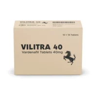 Vilitra 40mg packaging and tablets featuring Vardenafil, a trusted solution for erectile dysfunction treatment.